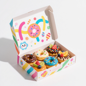 Tùy Chỉnh Giấy Donut Bao Bì Bánh Biscuit Bánh Nướng Món Tráng Miệng Bánh Bánh Doughnuts Bánh Mì Bánh Ngọt Hộp Các Tông Với Logo In Ấn - Product Image 2