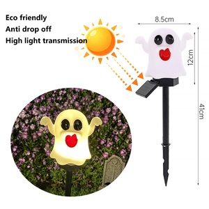 Lámpara Solar de Jardín con Forma de Calabaza Fantasma, Impermeable, de PVC, para Halloween, con Estaca para Césped, Decoración para Patio Exterior - Product Image 1