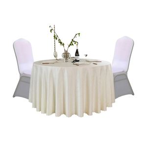 2024 Wholesale Jacquard <b>Table</b> Cover <b>White</b> <b>Round</b> Tablecloth Event Party <b>Table</b> Cloth for Wedding - Product Image 3