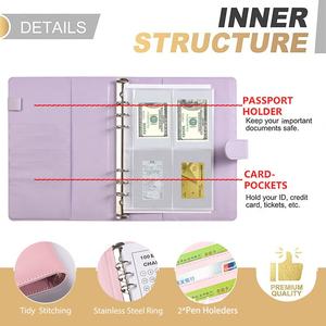 Venta al por mayor personalizado 100 ahorro de dinero organizador sobre desafío Finanzas planificador carpeta Cuadernos de cuero PU - Product Image 3