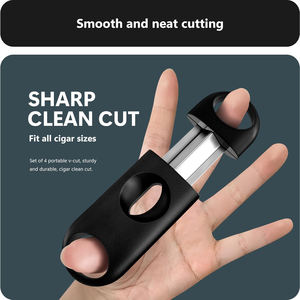 Vanace Custom Logo Metal Plastic Metal <b>Cigar</b> V Cutter Portable Laser New Design <b>Cigar</b> <b>Accessories</b> Gift Box - Product Image 2
