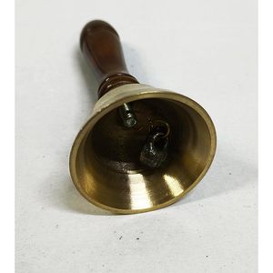 Cloche d'appel à main en laiton massif super forte avec manche en bois (5.2 pouces) pour équipement éducatif - Product Image 5