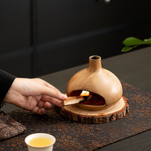 Piccolo Bruciatore di Incenso in Ceramica a Forma di Caminetto, Antiodore, Ornamento Atmosferico, Vassoio per Incenso da Tavolo Dehua Kraft - Product Image 3