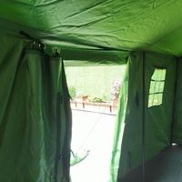 Meilleure Grande Tente Safari de Luxe en Toile Oxford Vert Olive Quatre Saisons, Imperméable en PVC, Camouflage, pour Hébergement Extérieur 10x5m