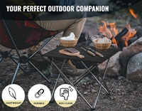 Table et chaise pliantes légères et portables en alliage d'aluminium pour les pique-niques de camping en plein air Table à oeufs avec fonction pliable