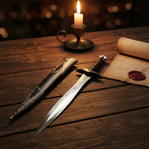 8012R Fantasy Elvish Unsharpened Collection Gift Cosplay Renaissance Characters Steel Historical Western Vintage Short Sword - Product Image 1
