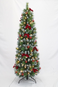 Nouvelle Conception Arbre de Noël de Luxe Slim de Haute Qualité, Modèle <span class=keywords><strong>Tiktok</strong></span> Mx, Rouge, avec Aiguilles de Pin et Effet Neige Blanche, pour le Nouvel An - Product Image 2