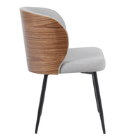 Fauteuil de salon minimaliste rembourré en sherpa avec un tissu en lin doux et résistant et des pieds en bois