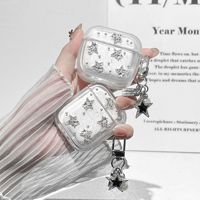 Nouvelle coque de protection souple en TPU pour AirPods Pro 1 2 3 4 avec pendentif pentagramme scintillant de même style