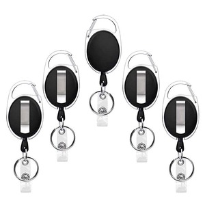 Porte-clés en plastique personnalisé durable avec cordon rétractable anti-perte, clip ovale pour badge, accessoires pour porte-carte d'identité – Vente en gros - Product Image 3