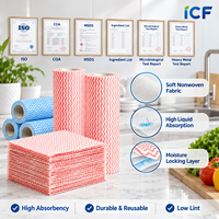 Rouleau de nettoyage de cuisine en tissu non tissé à séchage rapide, lingettes sèches réutilisables pour ustensiles de cuisine et nettoyage de restaurants