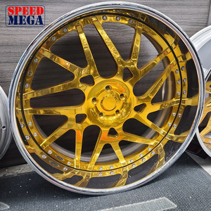 Juego de 2/3 Ruedas Forjadas de Aleación Ligera con Acabado Cromado Dorado Personalizado, Llantas de Aleación de 22, 24 y 26 Pulgadas, Material de Aluminio - Product Image 6