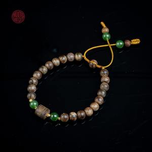 Natural Agarwood <b>Bracelet</b> for <b>Women</b> 6mm Near-Sinking Beads Mixed with Agarwood Lu Thong, Handmade Aromatic Jewelry - Product Image 1