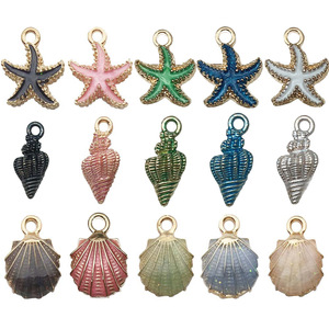จี้เปลือกหอยรูปปลาดาวเคลือบสีแบบหยดน้ำมัน ขนาดกลาง สำหรับทำเครื่องประดับ DIY - Product Image 5