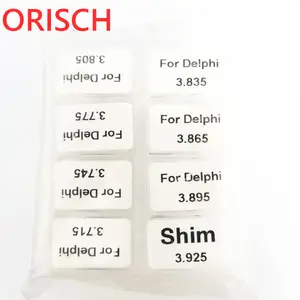 Injektor Rel Umum Shim, Katup Injeksi Shim 3.715-3.925Mm Cocok untuk Injektor DELPHI 80 Buah Set