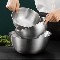 Vente en gros Bol de mélange de boulangerie réutilisable écologique Ensemble de bols à salade en acier inoxydable pour la cuisine et la cuisson des aliments
