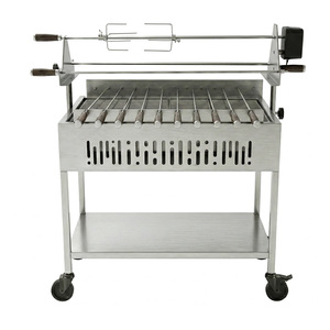 Parrilla de Carbón de Acero Inoxidable Más Vendida, Parrilla Electrónica Cipriota con Carro y Rotación Automática - Product Image 3