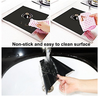 Tapis de comptoir noir AOKE, protection de table réutilisable, résistant à la chaleur, en fibre de verre, PTFE, silicone, avec poignée, épaisseur 0,2 mm, carré/rond, 1/2/3