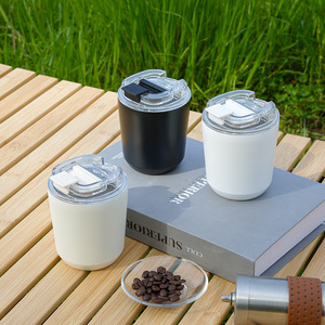 Tasse à café de bureau isolée sous vide en acier inoxydable sans BPA écologique 250ml gobelet étanche avec couvercle pour garder le froid et le chaud - Product Image 2