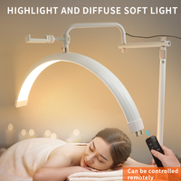 Lampu Lantai LED Aluminium yang Dapat Diredupkan, Penyangga Ponsel, Remote Control, Lampu Bulu Mata, Ekstensi Bulu Mata, Rotasi, Salon, Spa, Ahli Kecantikan, Tato