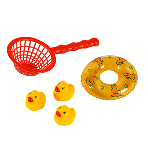 Ensemble de mini canards en caoutchouc pour le bain avec filet pour bébés de 0 à 24 mois, jouet aquatique en PVC, unisexe, taille unique - Product Image 3