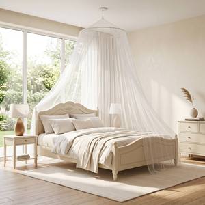Elegante letto bianco a baldacchino rotondo letto a cupola a baldacchino rete di <span class=keywords><strong>zanzariera</strong></span> principessa piegata per adulti - Product Image 1