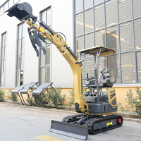 Mini-excavatrice hydraulique EACHAN Euro 5 Diesel 1,8 tonne, micro-pelle à chenilles en caoutchouc tout-terrain pour jardin, petite pelle à queue zéro