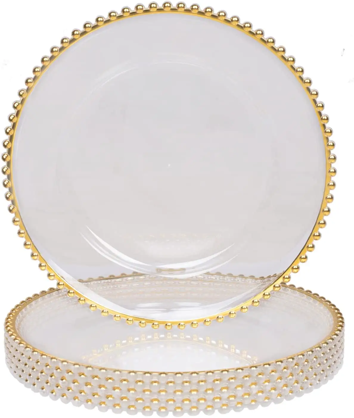 13 Zoll Lebensmittel behälter Acryl Gold Glas Ladegeräte Teller Hochzeit für Teller
