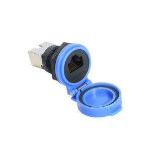 Cat5 RJ45 bảo vệ bảng điều khiển công nghiệp gắn vách ngăn Coupler với nắp bụi bao gồm kết nối không thấm nước - Product Image 4