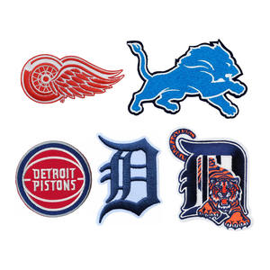 送货快速定制底特律运动队刺绣图案铁理想 - Product Image 1