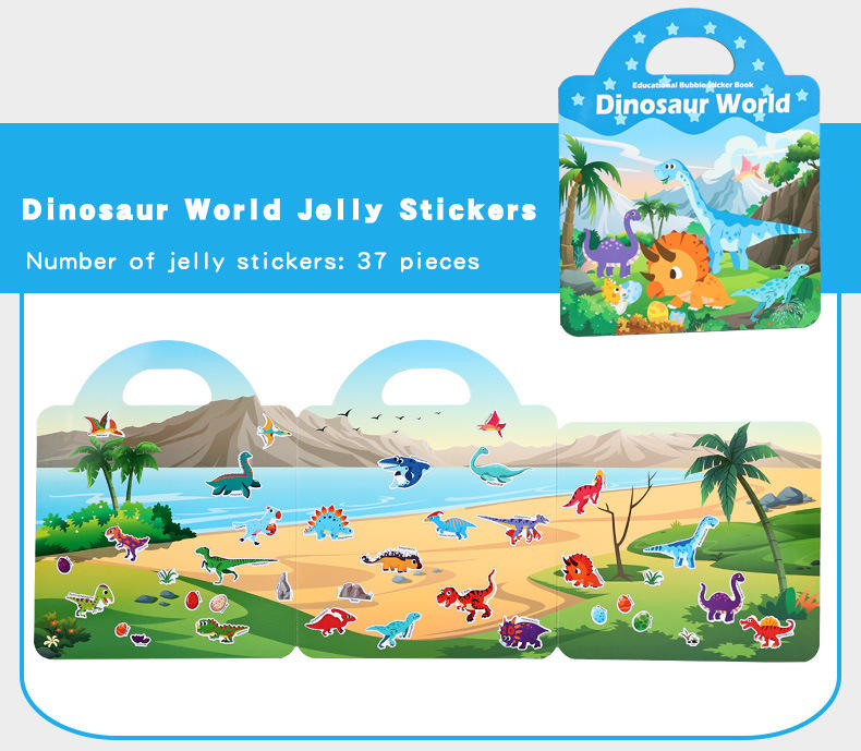 Autocollants de gelée du monde des dinosaures