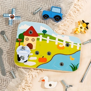 กระดานปริศนาไม้รูปทรงน็อตและสกรู ของเล่นเสริมพัฒนาการเด็กเล็ก ฝึกทักษะการใช้มืออย่างละเอียด เหมาะสำหรับเด็กอายุ 2 ปีขึ้นไป - Product Image 4