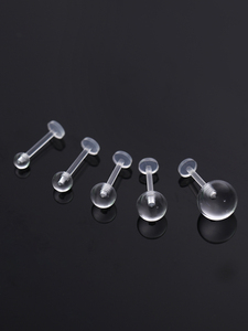 Gran oferta transparente hueso del oído uñas labio nariz acrílico Labret <span class=keywords><strong>Piercing</strong></span> hilo externo labio Stud pendientes oreja cartílago cuerpo joyería - Product Image 2