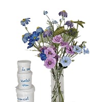 Roses en soie Monets Garden, arrangements floraux artificiels, toile de fond DIY, fleurs artificielles, décorations de fleuriste, verdure