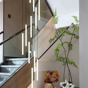Lampada <span class=keywords><strong>a</strong></span> <span class=keywords><strong>Sospensione</strong></span> LED Moderna e Lussuosa, Illuminazione per Soggiorno, Lampadario <span class=keywords><strong>a</strong></span> <span class=keywords><strong>Sospensione</strong></span> Nero per Soffitto, <span class=keywords><strong>Lampadari</strong></span> in Acrilico per Scale - Product Image 2