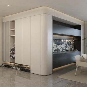 Meuble de rangement et de présentation unique en <span class=keywords><strong>verre</strong></span> avec cadre en aluminium étroit, design de luxe léger pour hall d'entrée de maison de ville - Product Image 1