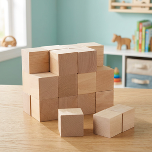 Bloques de Construcción de Madera Natural sin Acabado, Cubos de Madera Lisos, Personalizables, Bloques Educativos DIY para Niños y Manualidades - Product Image 5