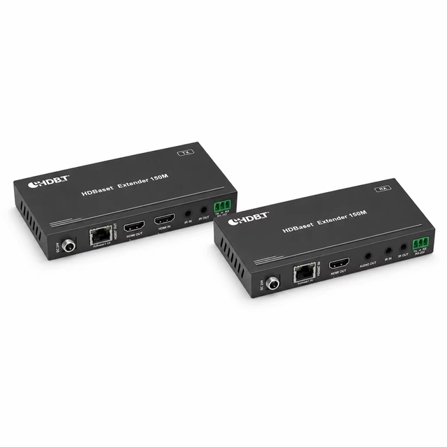 HDbaseT Extender 150m 4K60hz POC Cat6 Extender 4K HDMI 2.0 HDR Network Extender Cat5