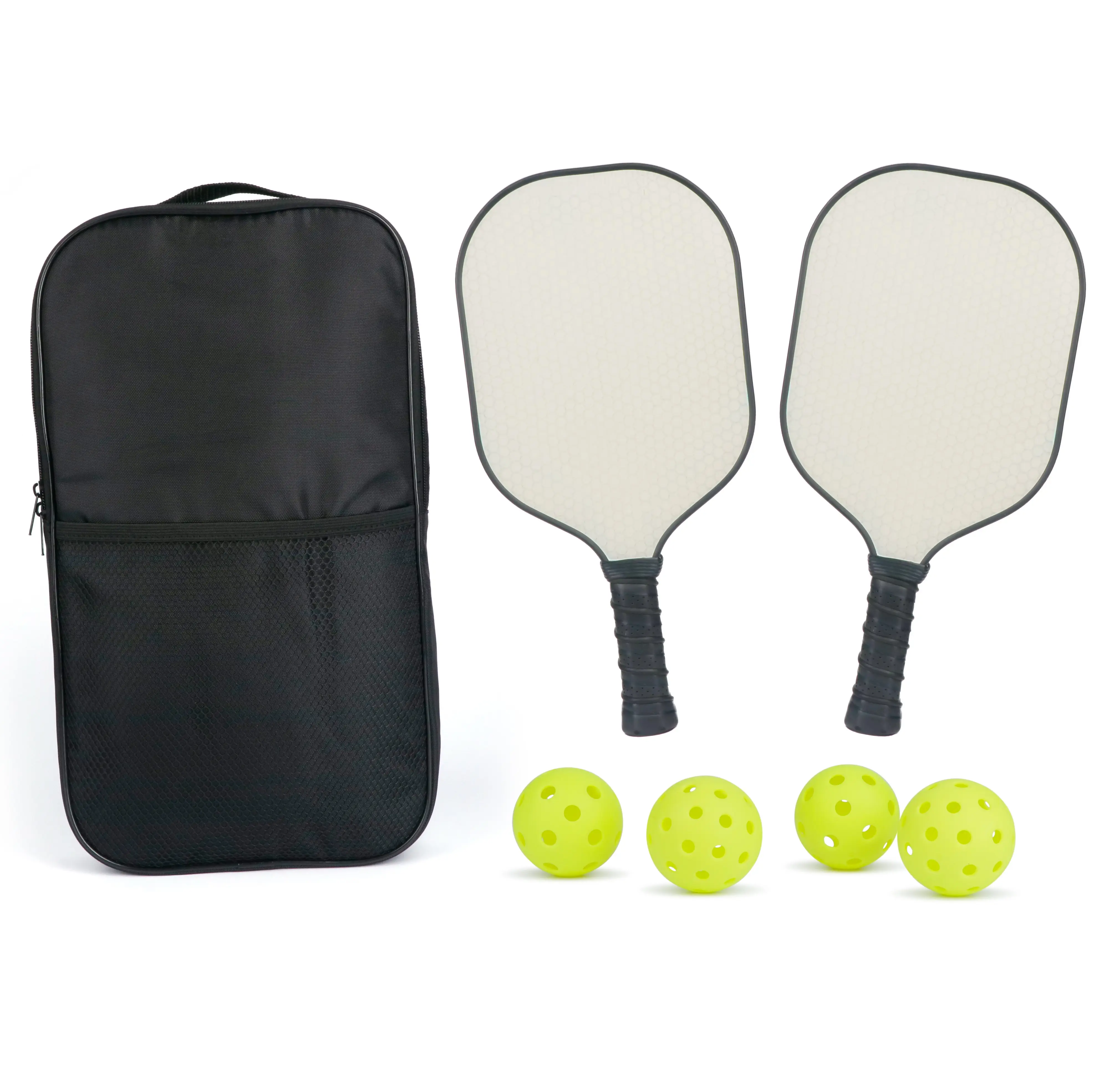 Traditioneller Stil Pp Honeycomb Core Glasfaser Hochwertiges Pickleball-Paddel-Set mit 4 Pickle balls