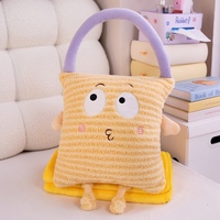 Coussin en peluche mignon de dessin animé, couverture multifonctionnelle avec chauffe-mains pour la maison, le bureau, la sieste et comme idée cadeau