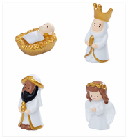 Figurines religieuses miniatures en résine 3D, ensemble de crèche de Noël, bébé Jésus, ange, peintes à la main, accessoires de bricolage écologiques pour scène