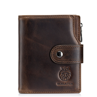 Dompet Kulit Crazy Horse Buatan Tangan Tahan Lama Terlaris dengan Banyak Kompartemen untuk Penggunaan Sehari-hari
