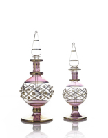 Bouteille en verre égyptien soufflé à la main turquoise, or 24 carats, Art Déco, faite à la main, décoration pour hôtel et spa, vente en gros