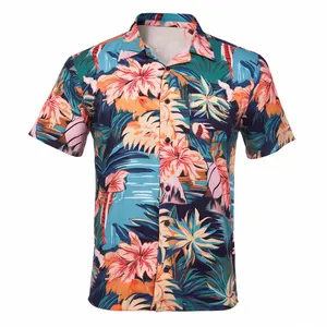 ハワイメンズシャツサマーファッションハワイアンシャツ半袖服トレンドカジュアルシャツビーチ