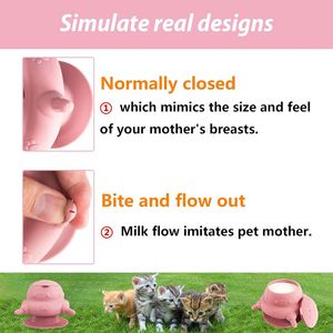 เครื่องป้อนนมลูกสุนัขสำหรับลูกสุนัขหลายตัว จุกนม 4 จุก ซิลิโคน สถานีให้นม ชามป้อนอาหารสัตว์เลี้ยงขนาดเล็ก - Product Image 2