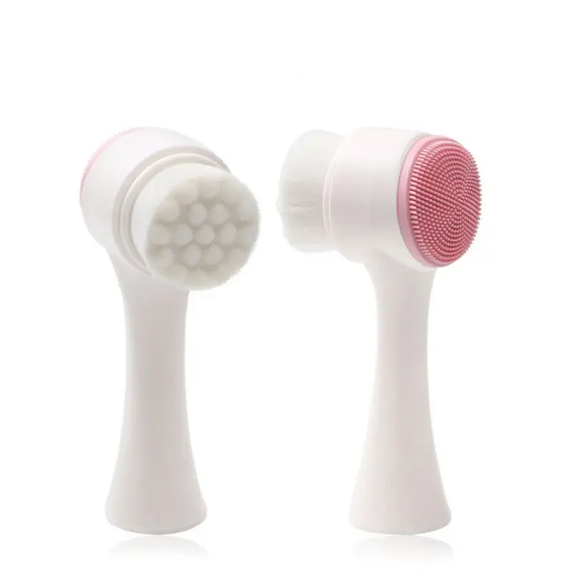 2 in 1 Portable Double Sides Stand-Up Facial Cleansing Brush Silicone Face Cleaning Brush