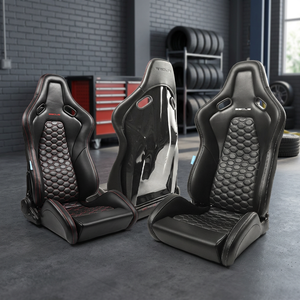 SSCUS OEM Siège de course universel ergonomique ACE FRP PU avec coque en FRP, revêtement en cuir PU et supports latéraux profonds - Product Image 1