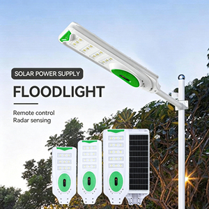 Lampe solaire de rue 300W, 2500LM, 90 LED SMD5050, panneau mono 17W, batterie au lithium 22AH, capteur radar, lampe extérieure pour autoroute - Product Image 1