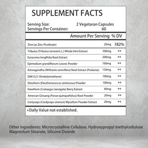 קפסולות בוסט בוסט טסט X180 הנמכרות ביותר, אבץ, טריידנט, ג'ינסנג הודי, מעניקות אנרגיה לאימונים וסיבולת לאורך זמן - Product Image 2