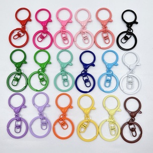 Wholesale Chain 2026 Metal Lobster Button Key Chain Pendant DIY Key Ring Accessories Key Ring with Lobster Clap